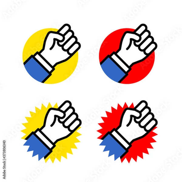 Obraz ガッツポーズのアイコン4種類セット