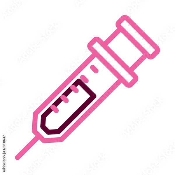 Fototapeta medical syringe icon, half line half color style