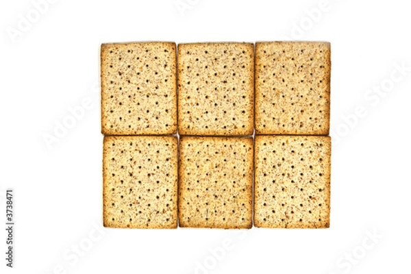 Fototapeta whole wheat biscuits isolated on white