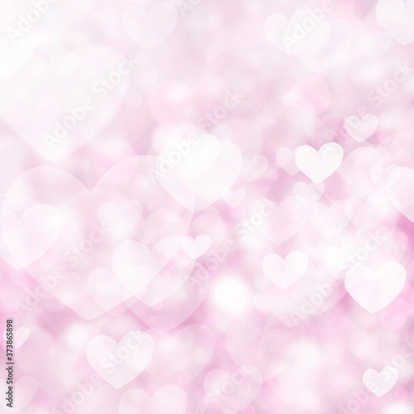 Obraz Valentine's day background, Abstract pastel and pattern with hearts. 
Template greeting card, invitation and advertising banner, brochure.