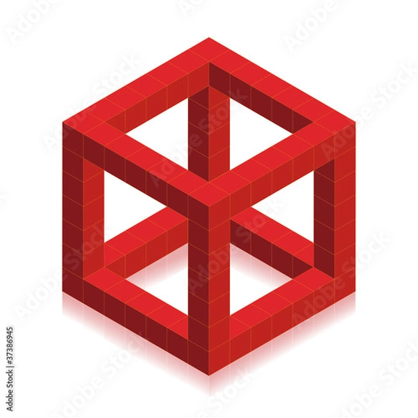 Fototapeta Vector cube created cubes