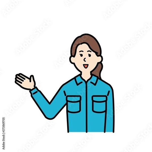 Fototapeta 女性の作業員のイラスト