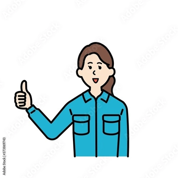 Fototapeta 女性の作業員のイラスト