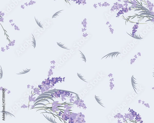 Fototapeta Floral lavender retro vintage background, vector illustration