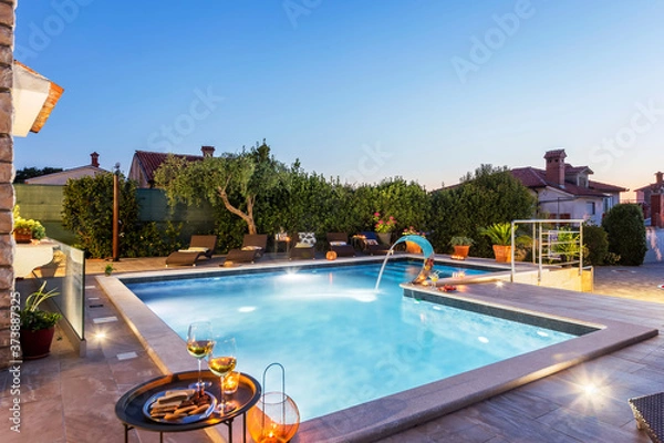 Obraz Swimming pool at dusk