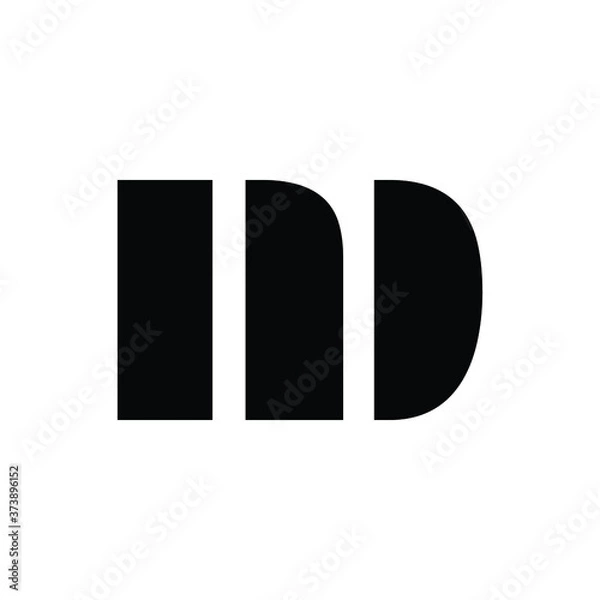 Obraz Initial ND monogram logo letter.