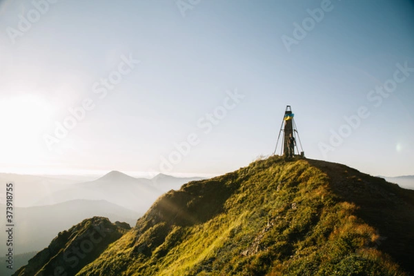 Obraz Amazing sunset in the wild ukrainian ridge Marmarosy, near Romania