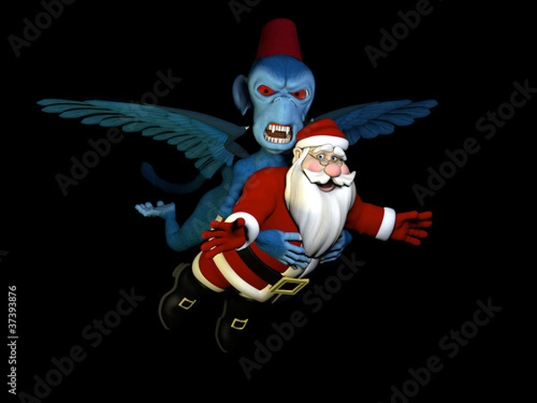 Obraz Santa Captured by Flying Monkey