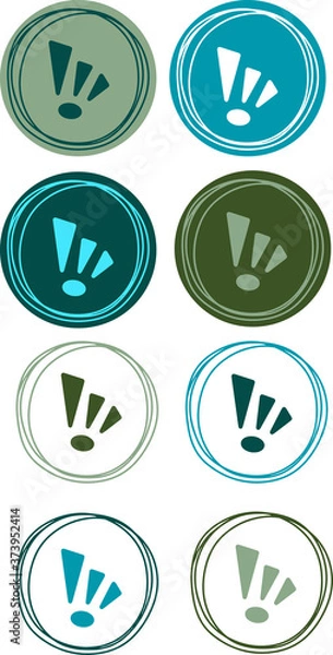 Fototapeta Highlight icons set, social media collection. Exclamation - caution icon vector design template