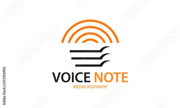 Obraz logo voice note with a simple, elegant, and professional design. Suitable for other brands / businesses / agencies running in the field of sound or broadcast.
