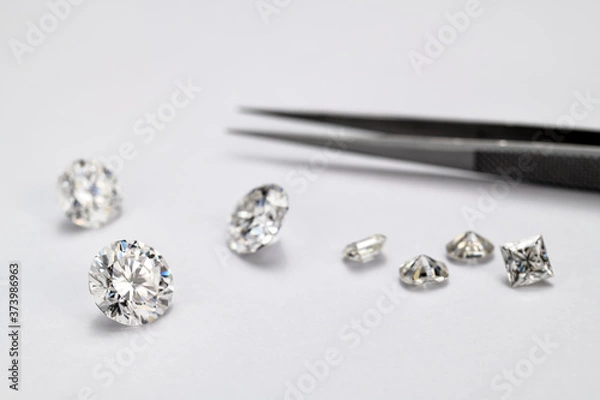 Obraz Diamonds on White Background
