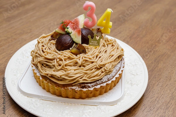 Obraz モンブランのバースデーケーキ