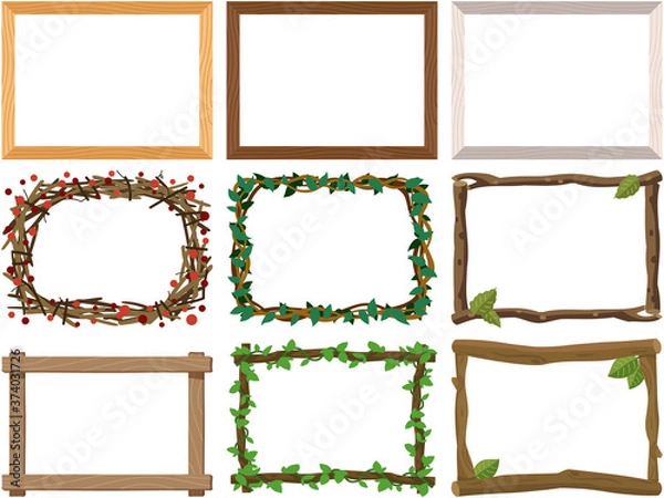 Obraz 木のフレームセット