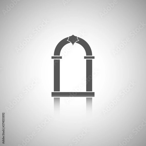 Fototapeta Arch icon with reflect