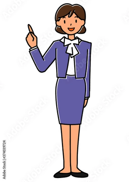 Fototapeta 指差すスーツ姿の女性
