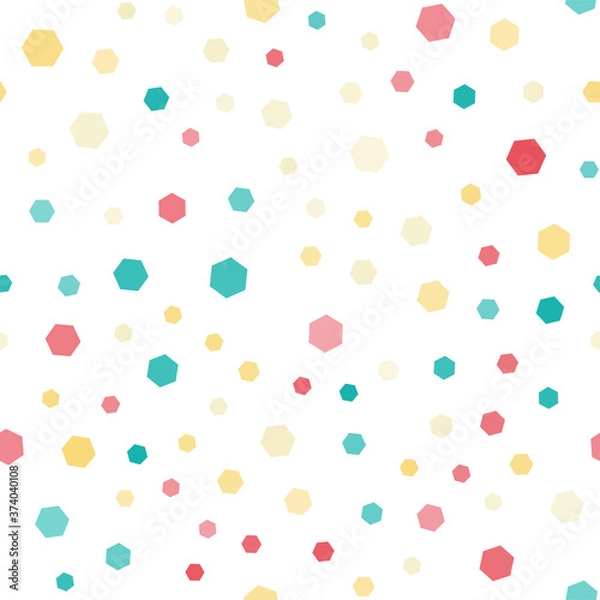 Fototapeta Seamless pattern with colorful hexagons. Vector