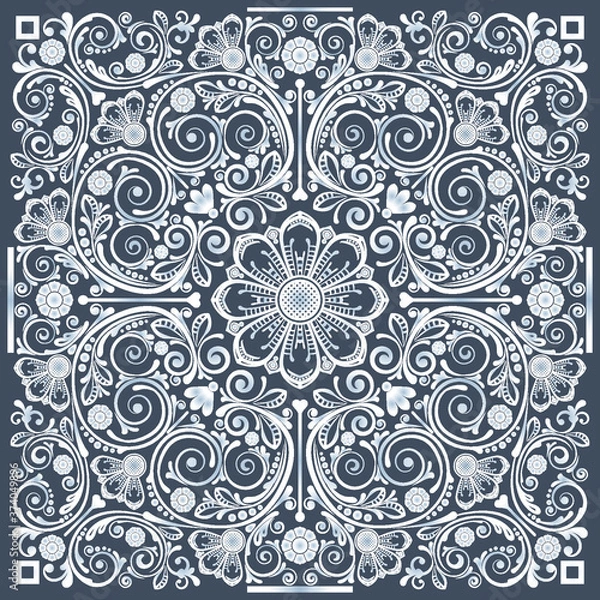 Obraz abstract floral ornament with decorative flowers for design