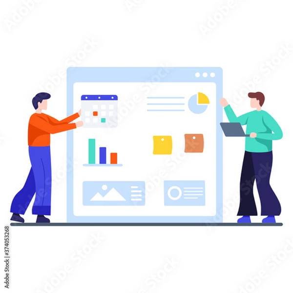 Fototapeta 
Design of project management illustration style, project planning 
