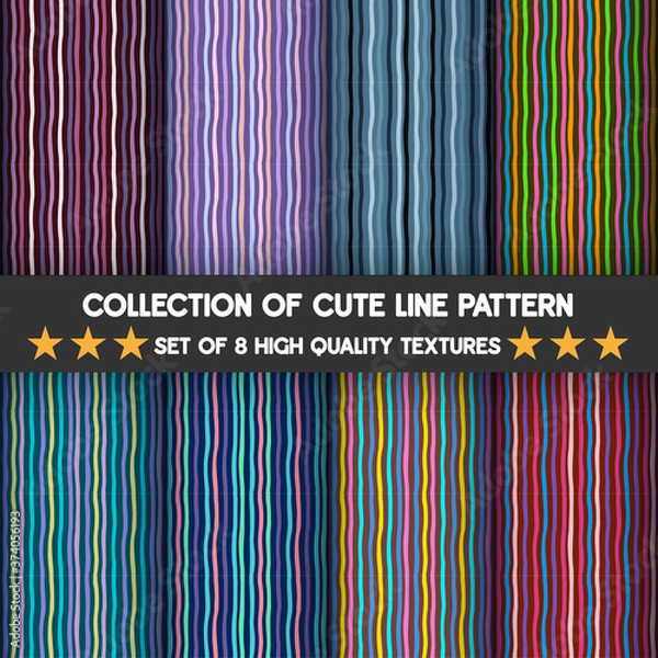 Obraz Patterns cute of set color line Vertical stripes high quality textures pattern and seamless.