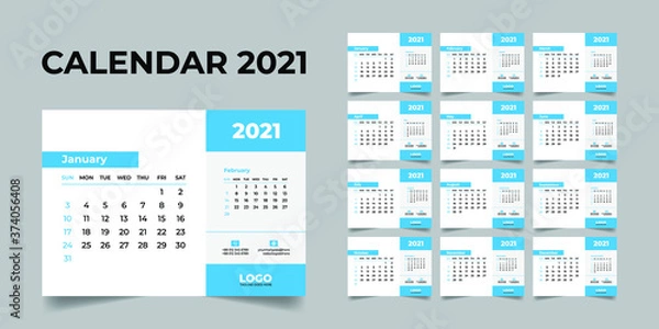 Fototapeta 2021 desk calendar, desk calendar template 2021, 2021 corporate desk calendar, 2021 creative desk calendar