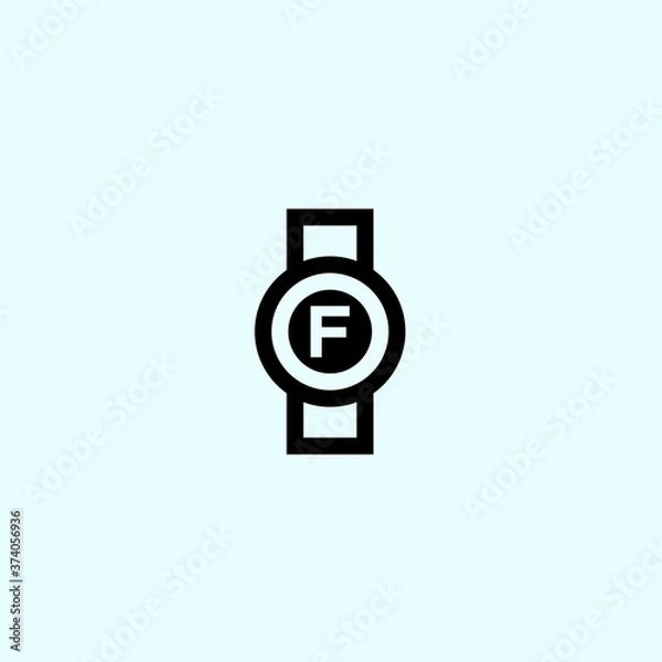 Fototapeta abstract f logo. watch icon