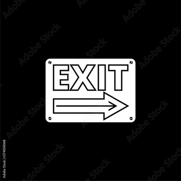 Fototapeta Exit icon isolated on dark background 