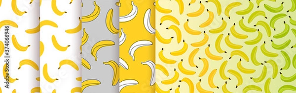 Obraz Bananas pattern background vector illustration 