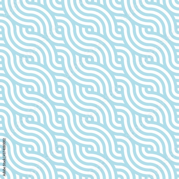 Obraz Blue ocean wave Background pattern seamless tiles. Use for design.