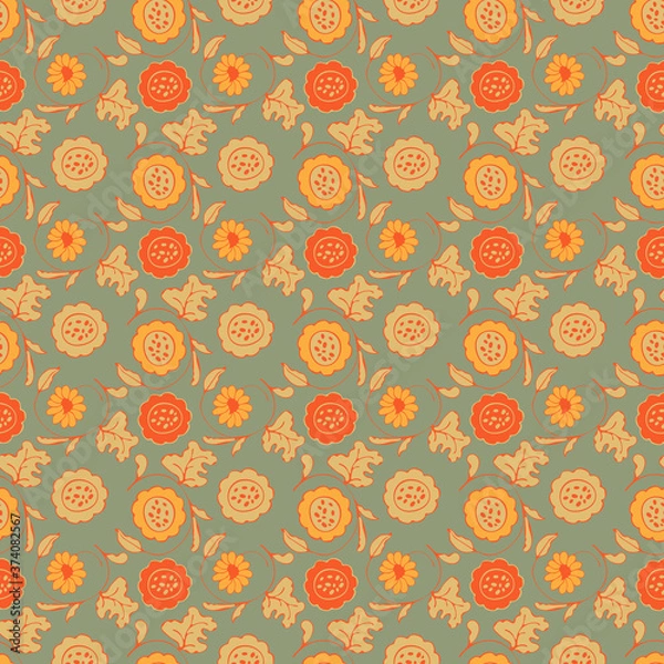 Fototapeta seamless pattern with flowers