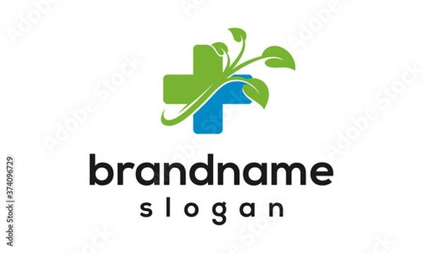 Fototapeta leaf health logo design vector