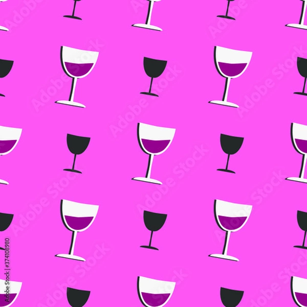 Obraz seamless pattern with wine glasses and champagne