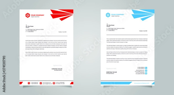 Fototapeta Business style letter head templates for your project design, Vector illustration