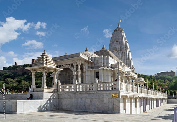 Obraz Birla Temple or Laxmi Narayan temple made of marble in Jaipur, Rajsthan.