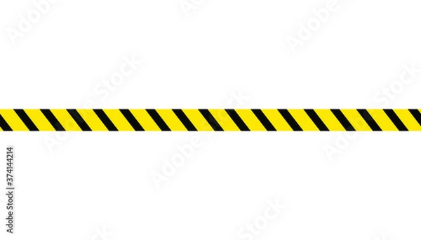 Fototapeta Vector seamless danger sign tape isolated on white background.
