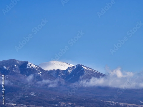 Fototapeta 東御市から見た冬の浅間山 長野県