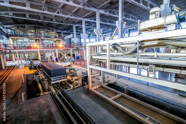 Fototapeta automated production of aerated concrete blocks