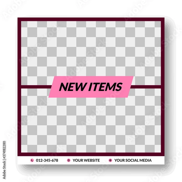 Obraz social media template with a label