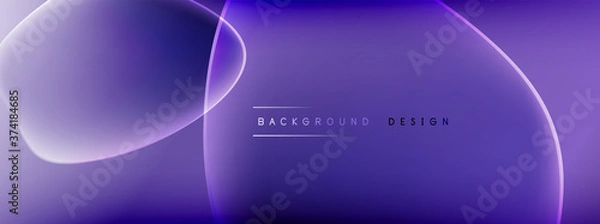 Fototapeta Vector abstract background - liquid bubble shapes on fluid gradient with shadows and light effects. Shiny design template for text