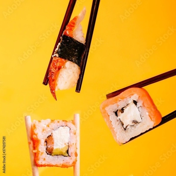 Obraz sushi with chopsticks