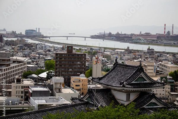 Obraz Japanese landscape from castle 