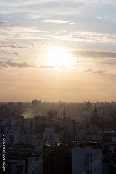 Obraz sunset in the city