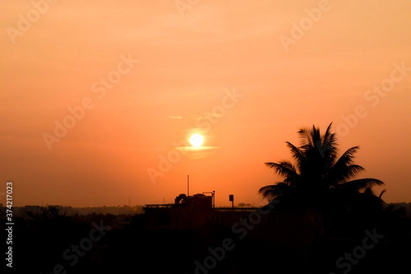 Obraz sunset in the city