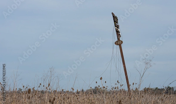 Fototapeta cut wire pole