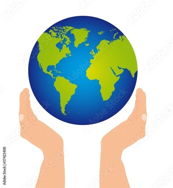 Fototapeta hands and planet