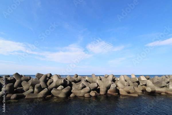 Fototapeta 空と海とテトラポッド