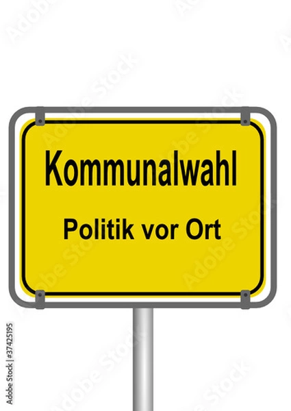 Obraz Schild Kommunalwahl