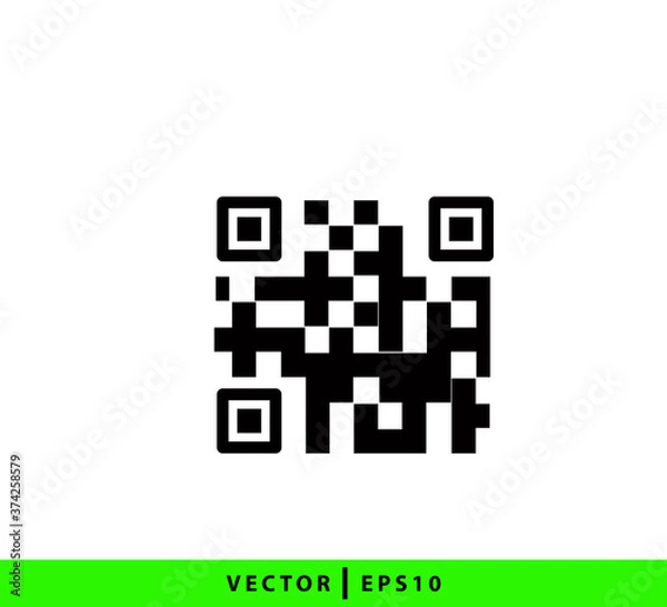 Fototapeta QR code icon vector logo design template