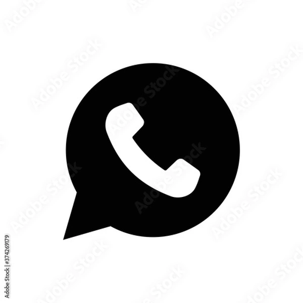 Fototapeta Phone handset icon in speech bubble