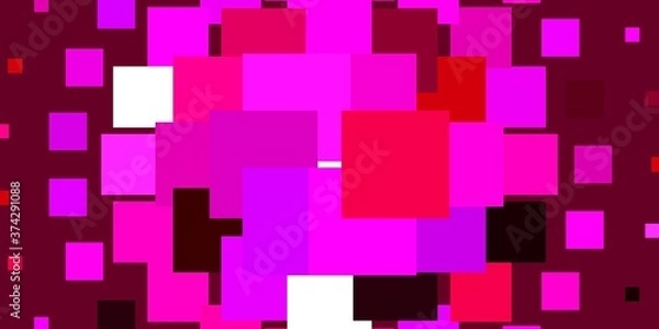 Obraz Light Purple, Pink vector pattern in square style. Modern design with rectangles in abstract style. Template for cellphones.
