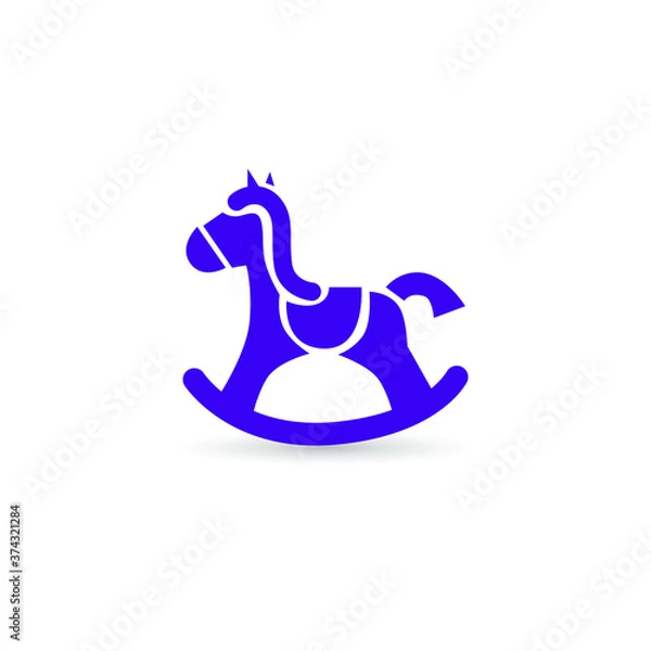 Fototapeta rocking horse isolate on a white background
